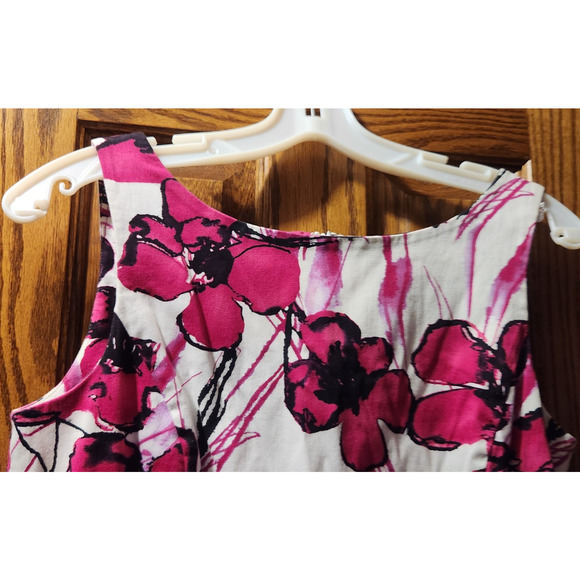 Peter Nygard women's dress size 10 floral pink black white - Picture 2 of 6